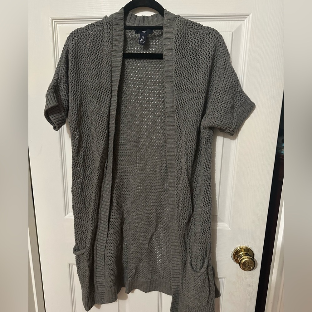 GAP Gray Open-Front Cardigan